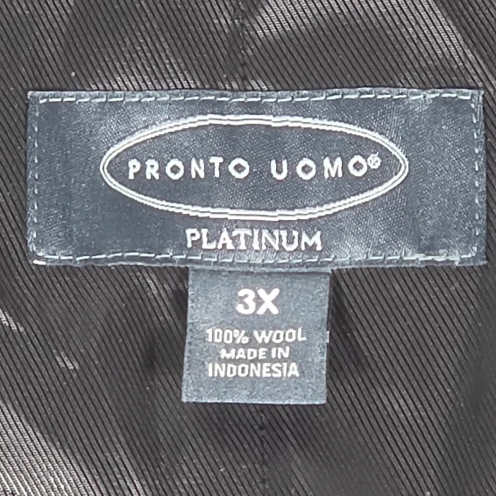 Pronto Uomo Platinum Mens 3X Pinstripe Suit Vest 100% Wool Charcoal Grey Vest